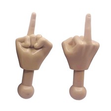 Tiny Hands 4.5-Inch Novelty Toys  Two Middle Finger Hands, Beige