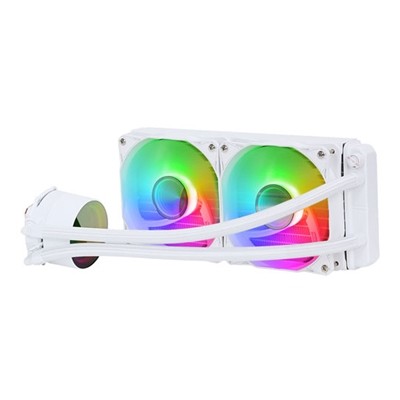 Cit Pro Glacier Infinity White Aio Cooler 240Mm 2X 120Mm Argb Fans Copper Heatsi