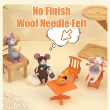 Mouse Family Needle Felting Supplies with Instruction Felting Needle Felting Pad