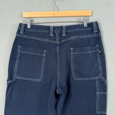 Stussy Double Knee Canvas Carpenter Pants Faded White Stitch