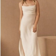 BHLDN-Cali Satin Charmeuse Midi Dress-Women’s Size: 2Color: Ivory