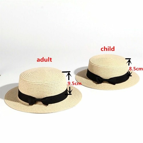 1pc Flat Panama Straw Hats Parent-child 