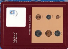 Coin Sets of All Nations UAE United Arab Emirates w/card UNC 1973-1984