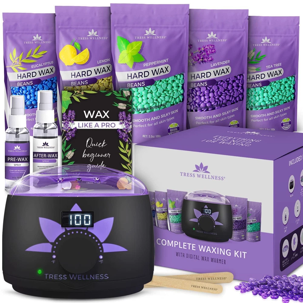 Tress Wellness Waxing Kit for Brazilian Wax +Wax Warmer +Easy to Use + –  Radiance Ready