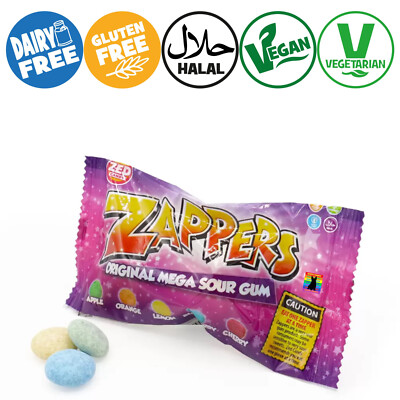 Zed Candy BIG SOUR ZAPPERS VEGAN Bubble Gum Sweets Retro | eBay