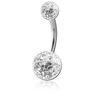 Bauchnabel Piercing KUGEL 2 Kristallkugeln Multikristallkugeln Ohrstecker Ohr