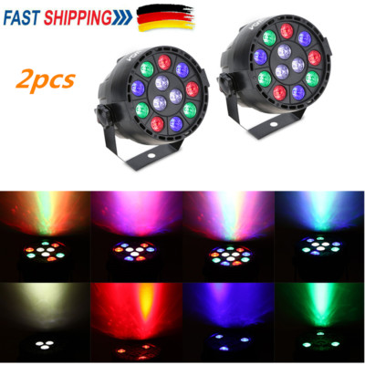 2pcs Lixada DMX512 RGBW 12LED PAR Licht Strobe Bühnenlicht für Home Party Licht