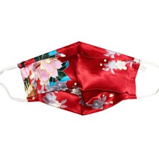 Red floral 100 Mulberry Silk Face Mask Silk Face Masks Washable Face Mask
