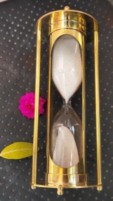SUGRA ART 3 Min's Pure Solid Brass Hourglass SandTimer, White Sand ; NauticaL