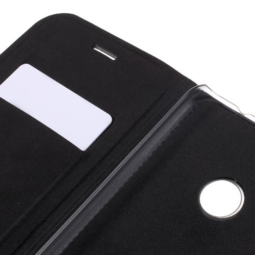 Huawei P8 Lite (2017) Wallet Case Litchi Skin Book Etui Schutz Hülle Bag Schwarz - Bild 8 von 8