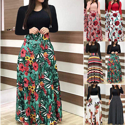 maxi dress floral long sleeve