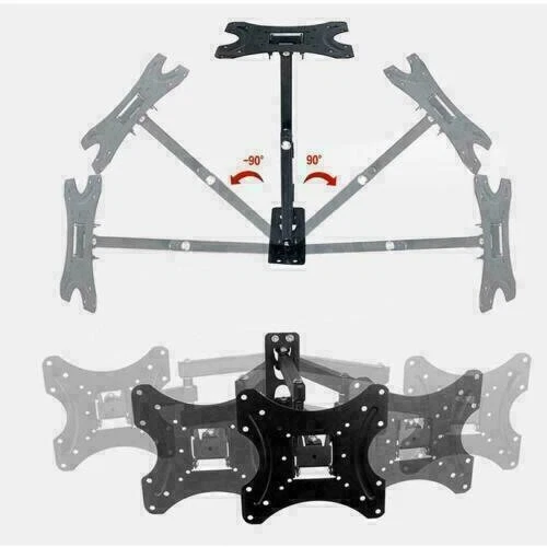 Swing Arm Folding Wall Celing Bracket Mount Swivel Tilt TV LED LCD 14”-42”Black - Image 2 of 4