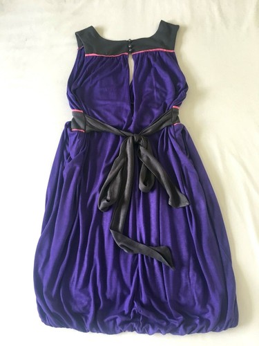 Miss Selfridge UK 6 8 Purple Fit & Flare Stretch Jersey Skater Dress Festival - Picture 2 of 2