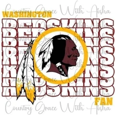 Sublimation Transfer Print Redskins Fan Football Ready To Press Heat Transfer