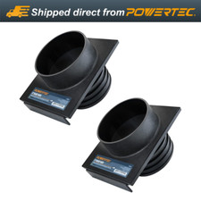 POWERTEC 70287-P2 4" Single Left-Handed Threaded Blast Gate Connecting to 4" O.D