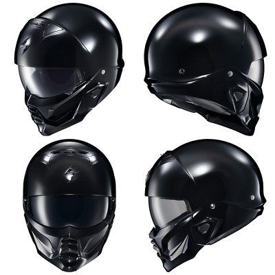 New Scorpion Exo Covert 2 Open Face Gloss Black Motorcycle Helmet DOT All Sizes