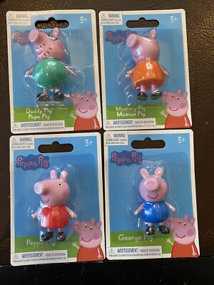 Peppa Pig Figures Lot of George Mommy Daddy Peppa Family