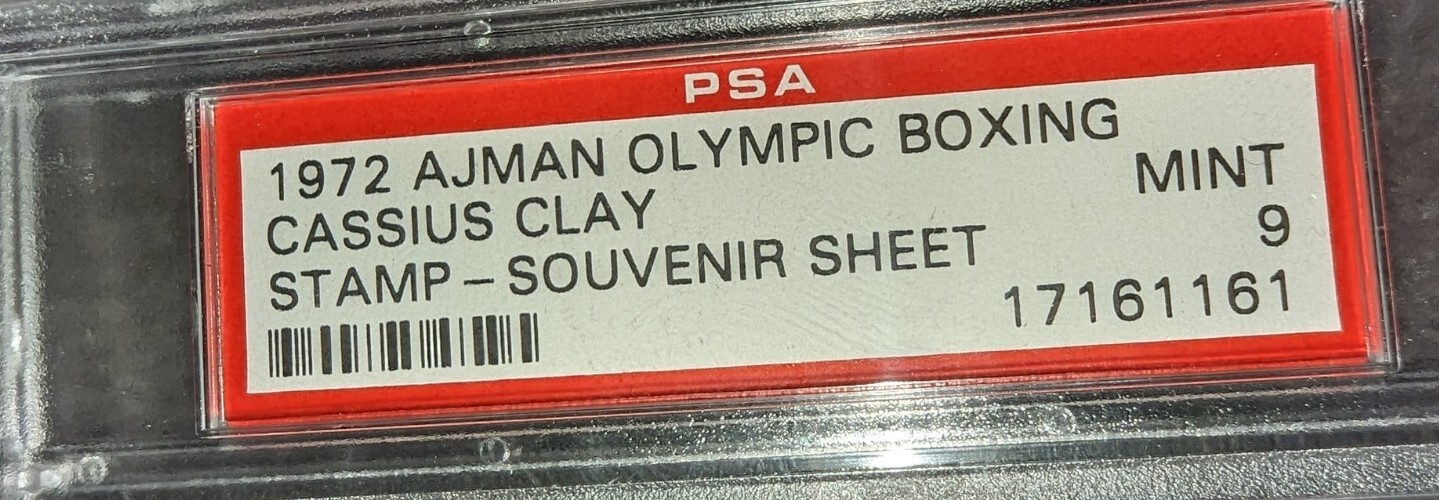 1972 Ajman Olympic Boxing Stamp Sheet Cassius Clay PSA 9 POP 20 Muhammad Ali 1^ view 4