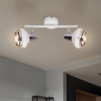 Decken Leuchte Chrom Spot Strahler Beweglich Wohn Zimmer Beleuchtung Weiß Lampe