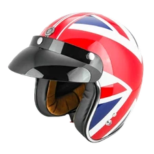 Torc T50 3/4 Retro Cafe Style Motorcycle Helmet Union Jack Graphic XXL XX-Large