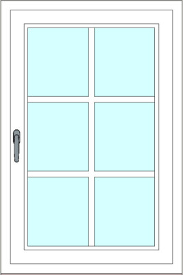 Kunststoff-Fenstersprossen zum nachrüsten - 6 Felder, 2 Sprossenkreuze, weiß, ho