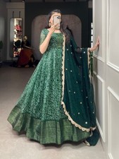 GOWN SALWAR KAMEEZ PAKISTANI INDIAN WEDDING PARTY WEAR DRESS BOLLYWOOD SUIT NEW
