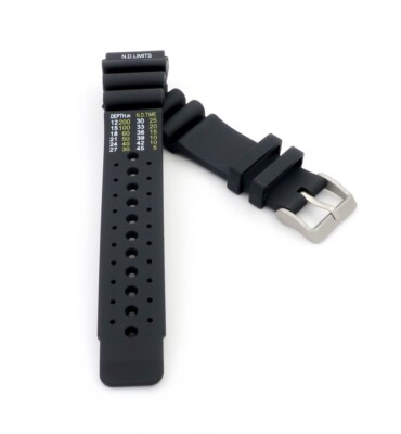 Kautschuk Diver Uhrenarmband Modell Jetter-KS schwarz 24 mm
