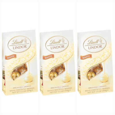 3 PACK! Lindt LINDOR White Milk Chocolate Truffles 5.1 oz
