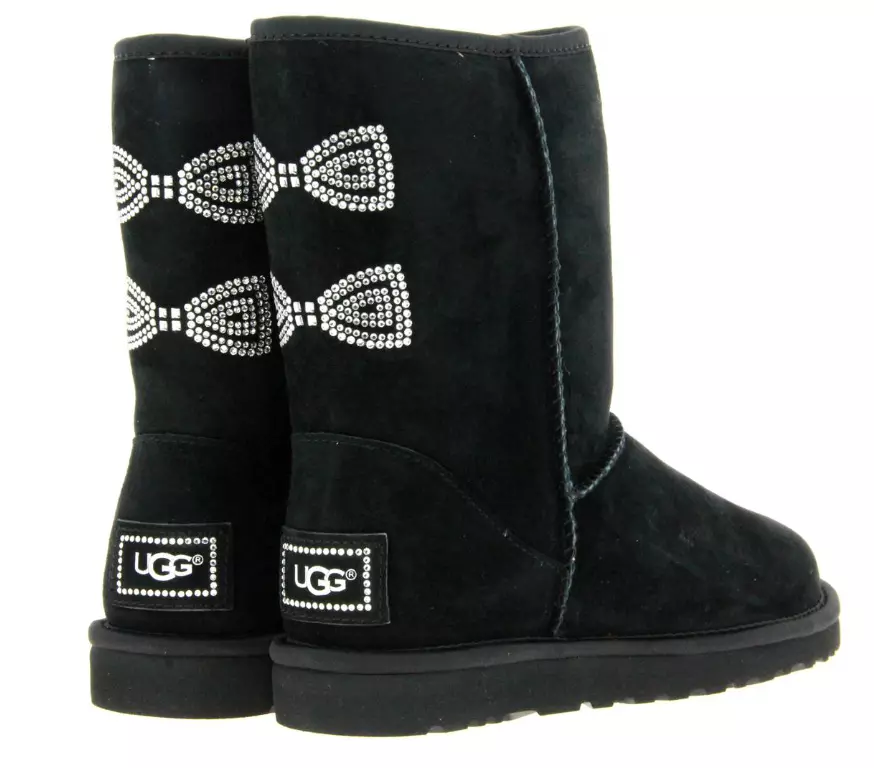 UGG  W CLASSIC SHORT  CRYSTAL  BOW