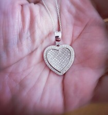 1 Ct Women's Heart Pendant Necklace in 14K Gold Plated on Solid Silver