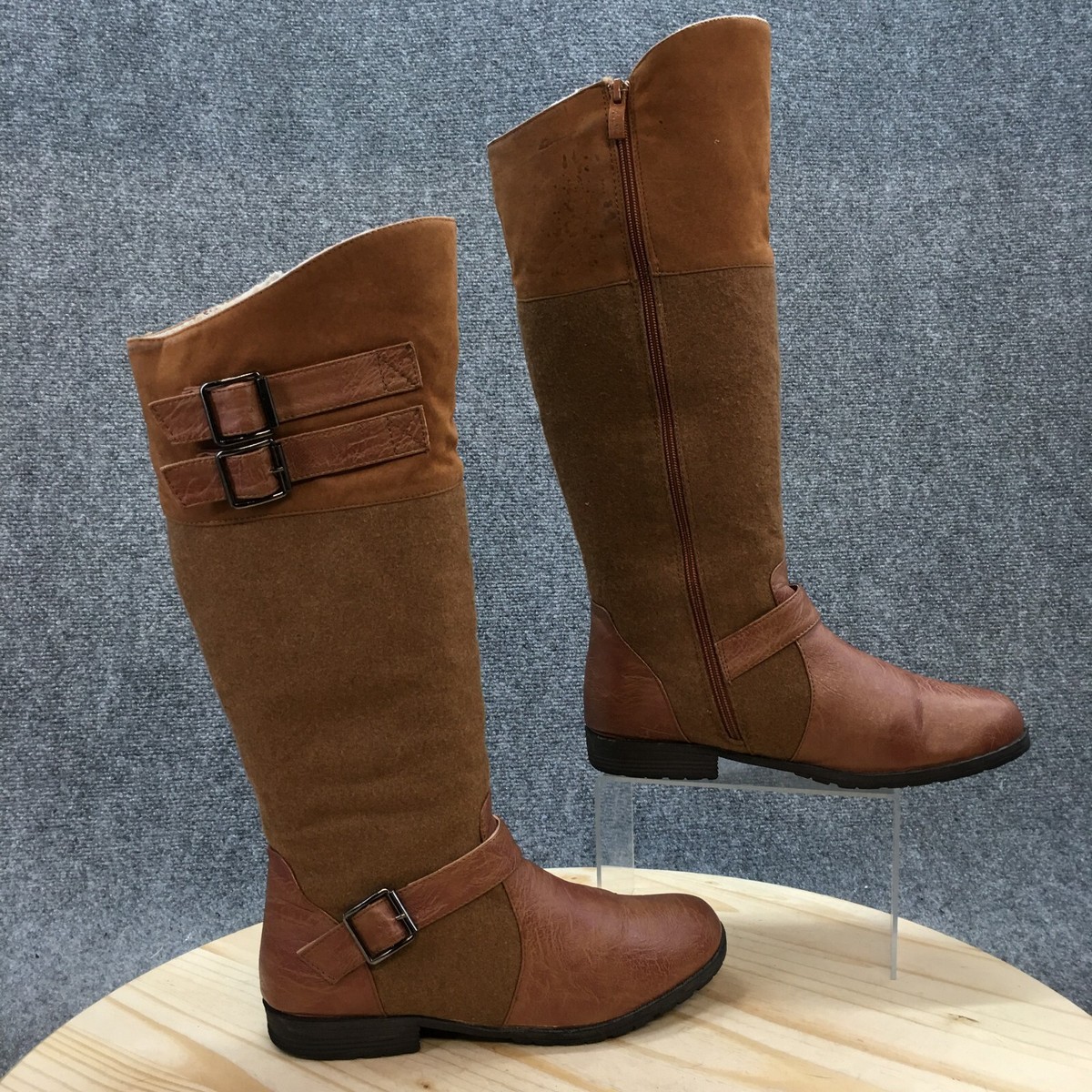 Knee High Brown Riding Boots Tatter Brown, Leather Knee High