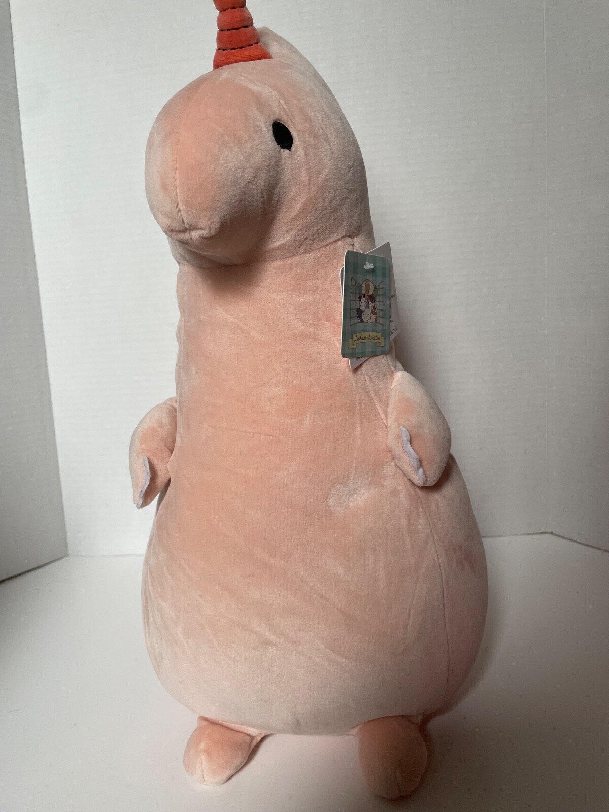 Livheart Pink Dinosaur Plush 16” Party Hat squishy mochi Round1 BNWT