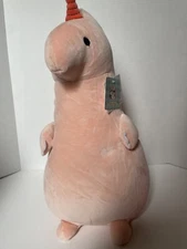 Livheart Pink Dinosaur Plush 16” Party Hat squishy mochi Round1 BNWT