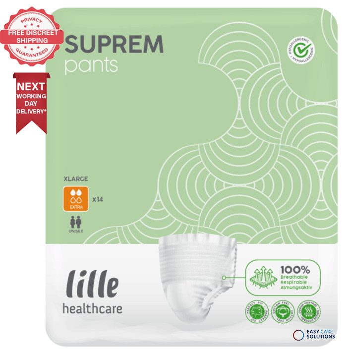 14 x Lille Suprem Extra|Adult Unisex Incontinence Pants|Extra Large|1 Pack of 14