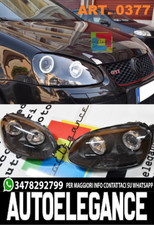 VW GOLF 5 MK5 FARI ANTERIORI ANGEL EYES BIANCHI A LED LOOK GTI