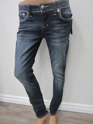 Jean Skinny Miss Me Taille 27 Délavé Moyen Avec Broderies Ailes - Neuf étiquettes, Longueur 30