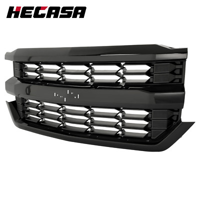 Gloss Black Front Bumper Grille 84134049 For Chevy Silverado 1500 2016-2018 – MagicKit, ABS Plastic