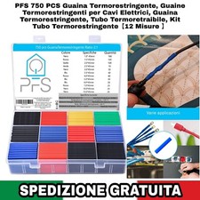 750pz Guaina Termorestringente x Cavi Elettrici, Tubo Termoretraibile 12 Misure 