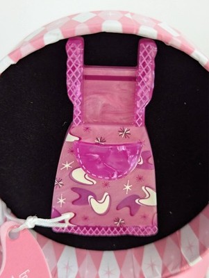Erstwilder No Strings Attached  Apron-Pink  Resin Brooch Vintage Kitchen