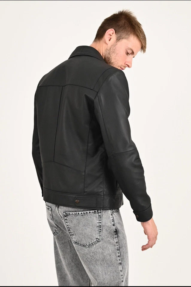 Chaqueta de cuero para hombre Foto 3 de 4