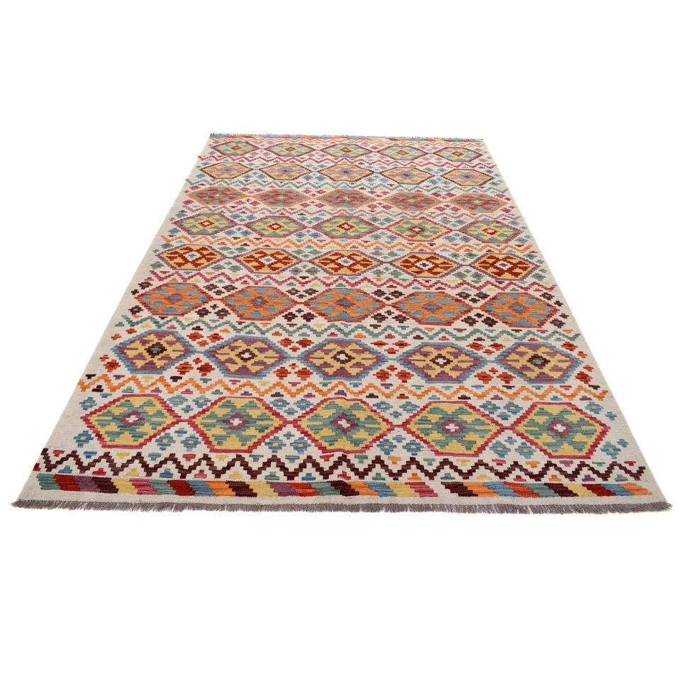 Afghan Tribal Handmade Chobi Reversible Kilim Bedroom Area Rug 5'10x8'8ft B30567 - Image 2 of 4