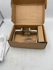 AmazonBasics Door Lever Passage Satin Nickel Straight Handle Lockset