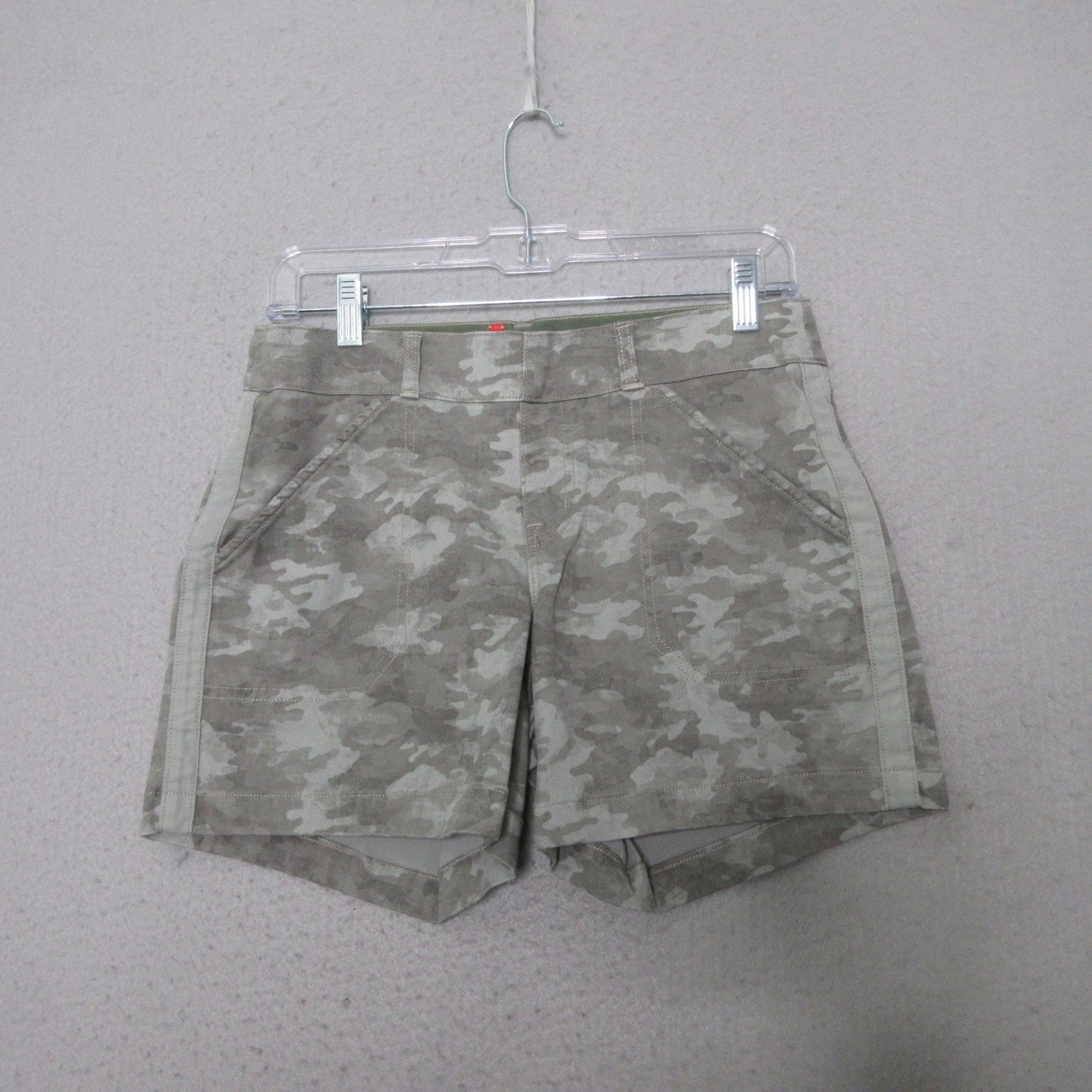 Spanx Shorts Small Camo Stretch Green Camouflage Pull On Gorpcore Tummy Control