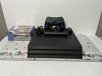 Sony PS4 Pro 1TB CUH-7015B Bundle - 1 OEM Controller - 5 Games - Tested - Wires!