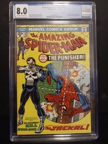 Amazing Spider-Man #129 CGC 8.0 Marvel 1974 1st Appearance of Punisher & Jackal