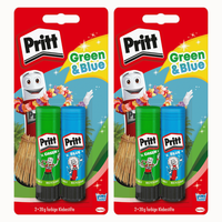 Prittstift Pritt Klebestift Bastelkleber 4 X 20G GrüN & Blau Von Henkel