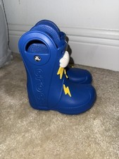 Crocs Kids Blue Rain Boot Waterproof Lightning Bolt Rubber Pull On 7C - NO BOX