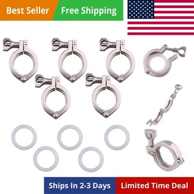 Stainless Steel 304 Single Pin Heavy Duty Tri-Clamp With Wing Nut for Ferrule...