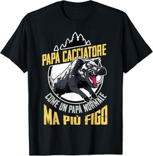 Abbigliamento Caccia Divertente Papà Cacciatore Cinghiale Maglietta