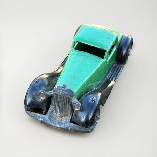 VINTAGE DINKY TOYS 2 SEATER BENTLEY GREEN COUPE NO. 36b - ALL ORIGINAL